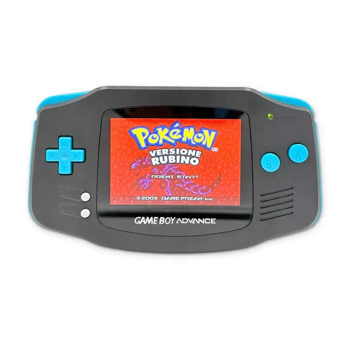 Nintendo Game Boy Advance GBA Custom IPS V5 USB-C Ricaricabile Grigio Azzurro
